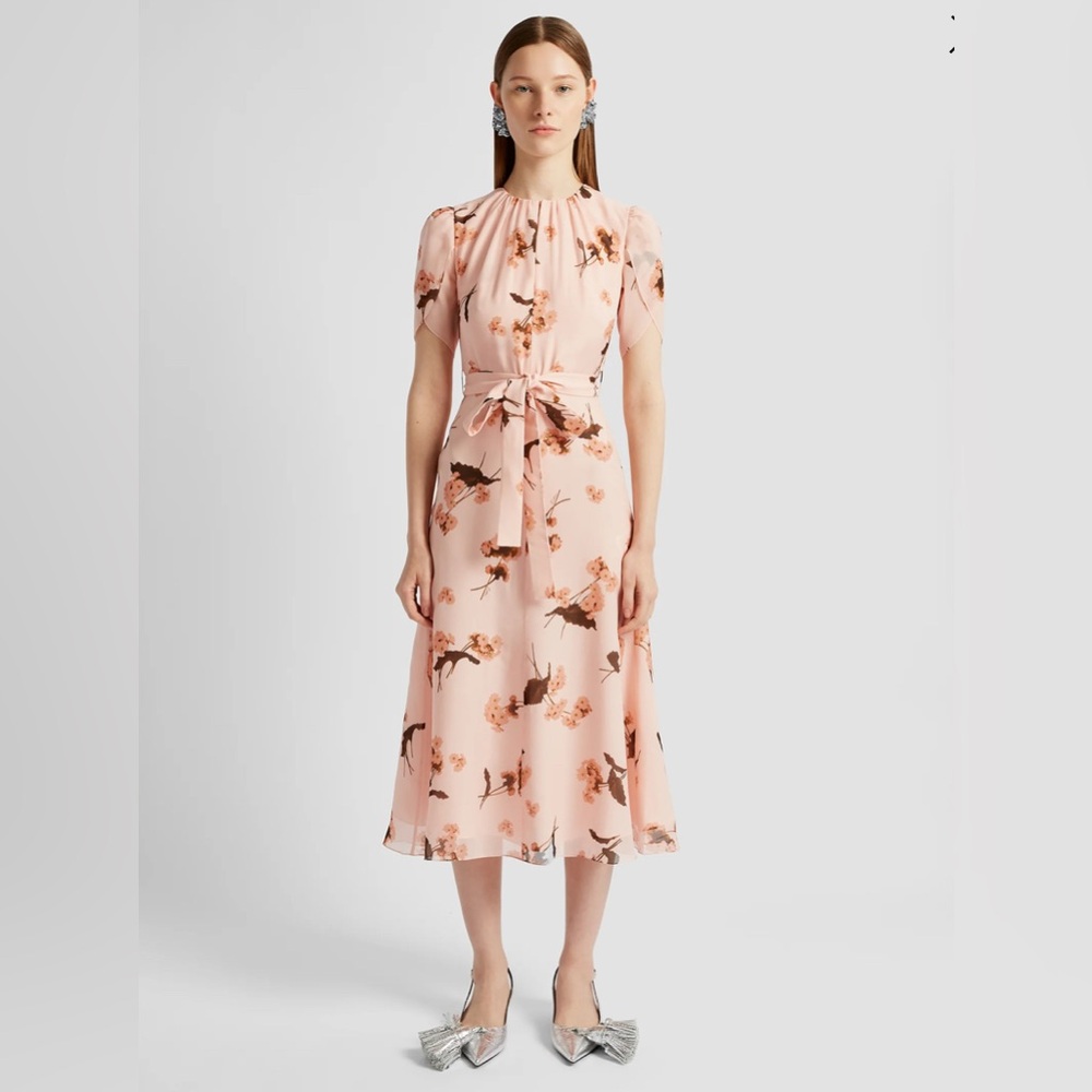 Vintage design Erdem dress with pink florals - like new! Worn once. US 12, UK 16
